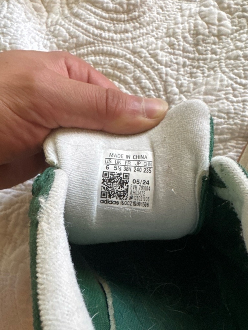 Adidas Campus 00s Green Suede Sneakers with White Stripes Men’s Size 6 - Picture 6 of 6